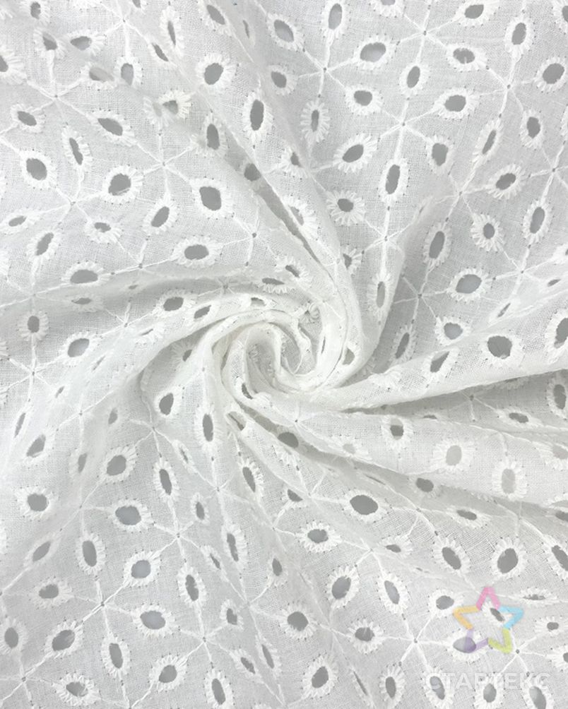 Китайская текстильная ткань, белая вышитая ушко, тканая 100% хлопковая ткань для женского платья арт. АЛБ-535-1-АЛБ001600233254207