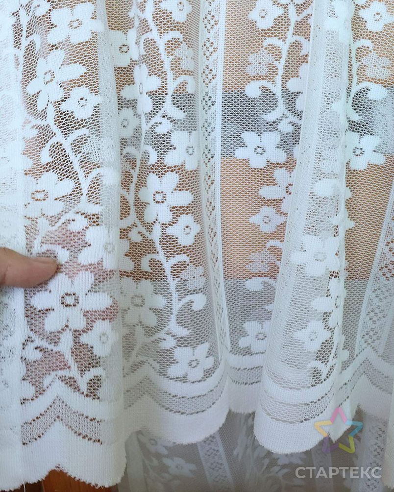 Нейлоновый гипюр с УФ-защитой, мягкая драпировка с цветами, белый цветочный принт, свадебная тюль, вуаль, прозрачная занавеска, кружевная ткань арт. АЛБ-755-1-АЛБ001600311822226 5