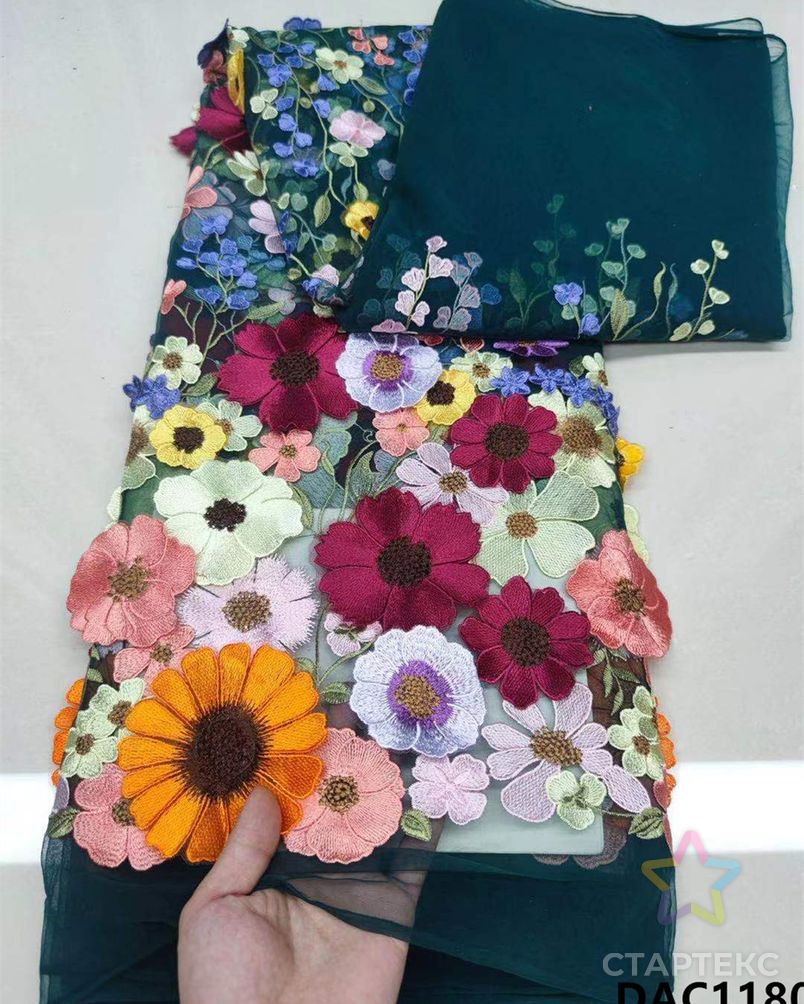 Заводская цена, свадебное платье, 3d цветочное кружево, плоская вышивка, ткань из органзы, кружевная Тюлевая ткань арт. АЛБ-764-1-АЛБ001600316669724 2