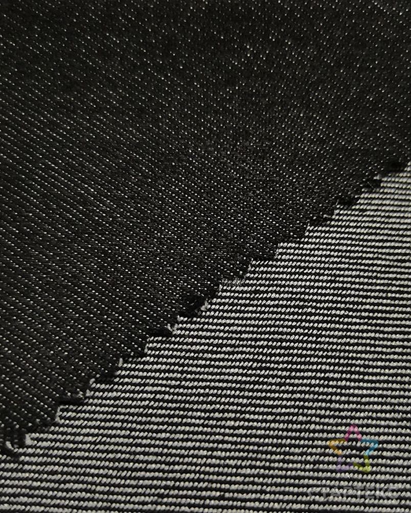 Дышащая черная эластичная джинсовая ткань нового типа из 34% полиэстера, хлопчатобумажная полиэфирная джинсовая ткань арт. АЛБ-807-1-АЛБ001600334647848 2