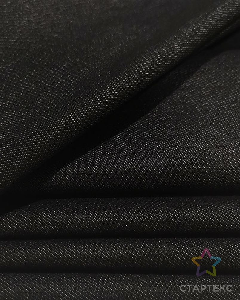 Дышащая черная эластичная джинсовая ткань нового типа из 34% полиэстера, хлопчатобумажная полиэфирная джинсовая ткань арт. АЛБ-807-1-АЛБ001600334647848 5