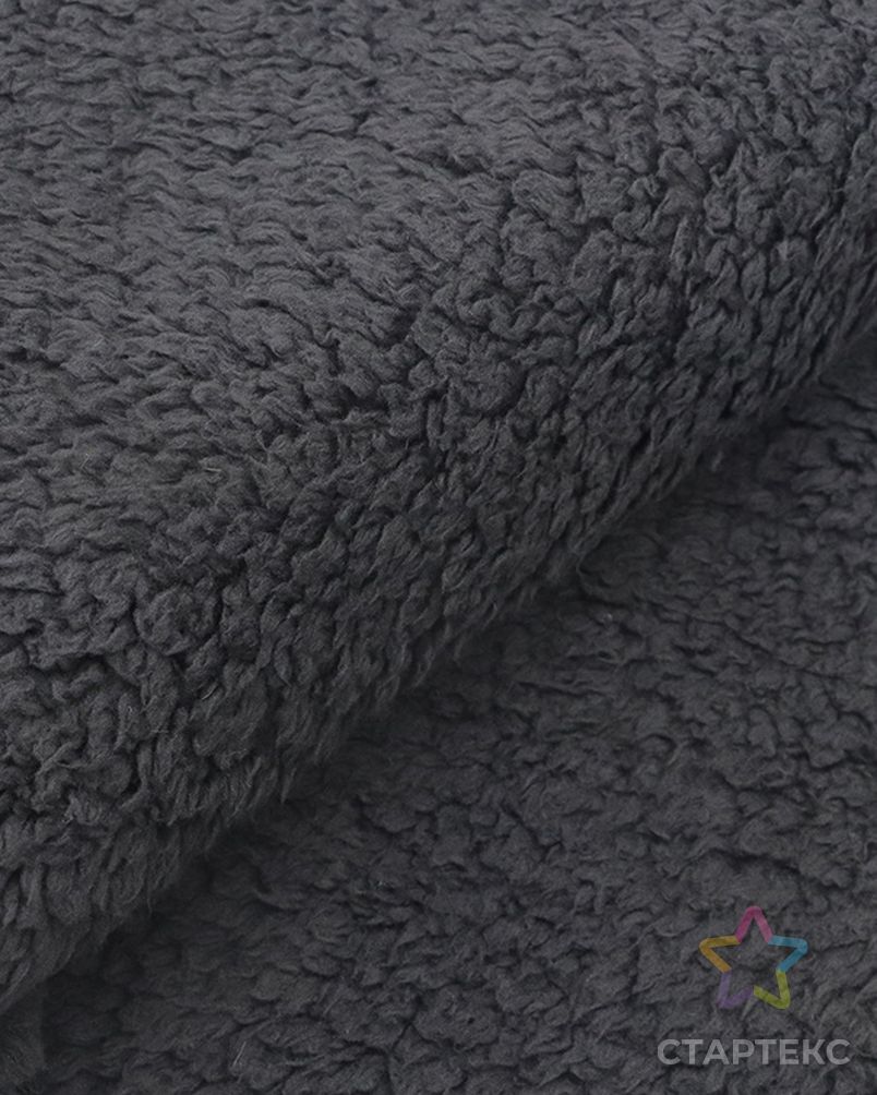 Оптовая продажа, в наличии, флисовая ткань черного цвета из переработанного 100% полиэстера Sherpa арт. АЛБ-832-1-АЛБ001600344411733 4