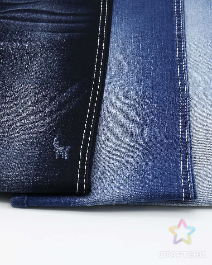 Китайская дешевая хлопковая полиэфирная спандекс джинсовая стрейчевая ткань джинсовая ткань арт. АЛБ-834-1-АЛБ001600344878880 3