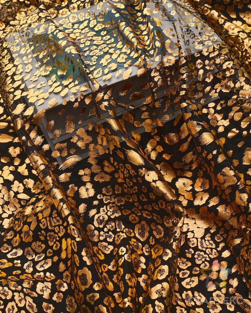 Горячая Распродажа, Золотой Леопардовый принт из фольги, Мягкая Блестящая Тюлевая ткань в горошек для женщин, модный дизайн арт. АЛБ-860-1-АЛБ001600355781450