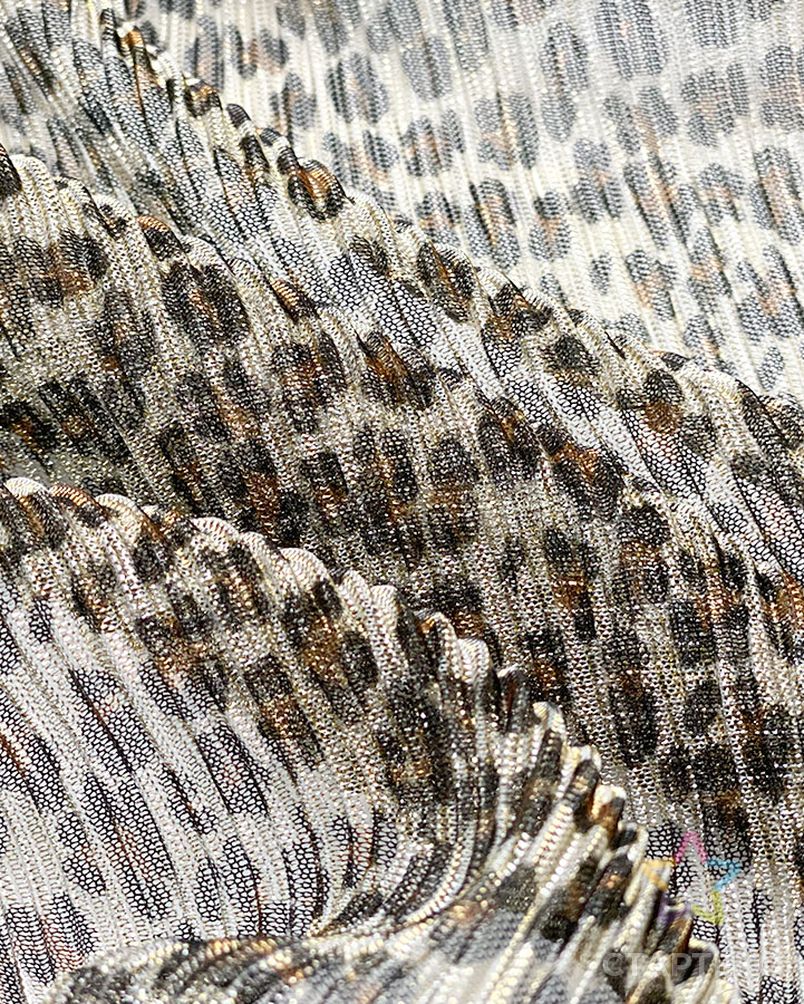 Оптовая продажа; Женские тканевые туфли из креповой ткани с леопардовым принтом Прозрачное платье с принтом с люрексом металлик плиссированная лунный свет вязаный Блеск Ткань арт. АЛБ-949-1-АЛБ001600386490667 6