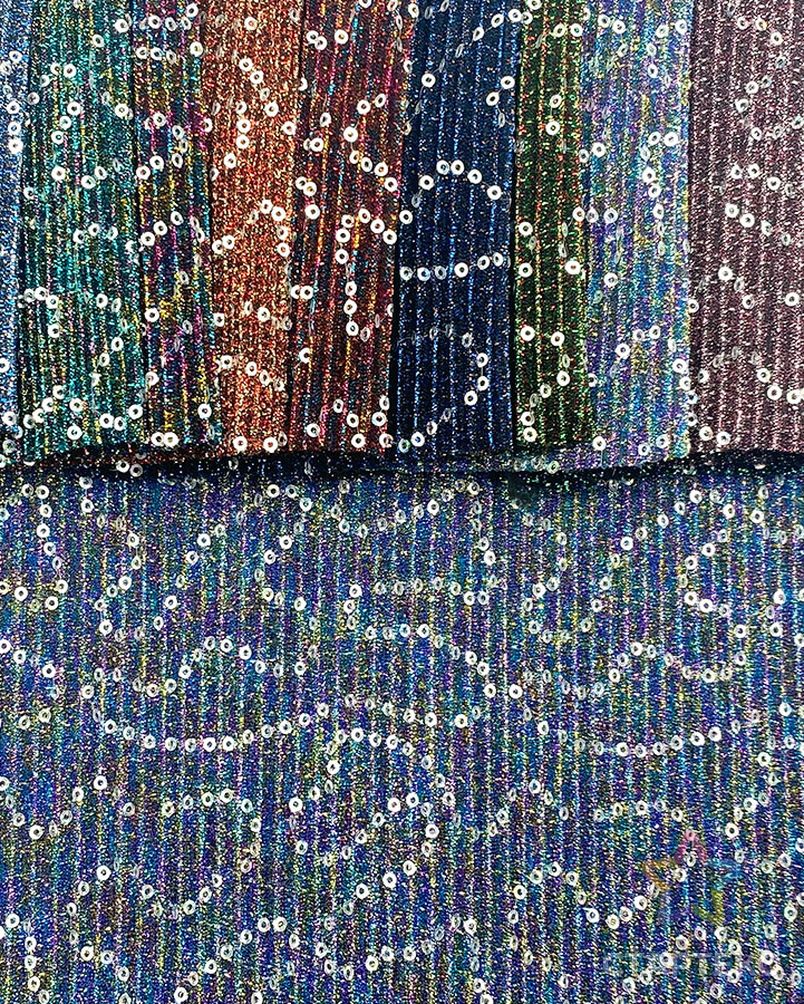 Декоративная ткань для одежды, разноцветная двухцветная блестящая плиссированная ткань из полиэстера и спандекса jijimi с люрексом арт. АЛБ-954-1-АЛБ001600387402083 2