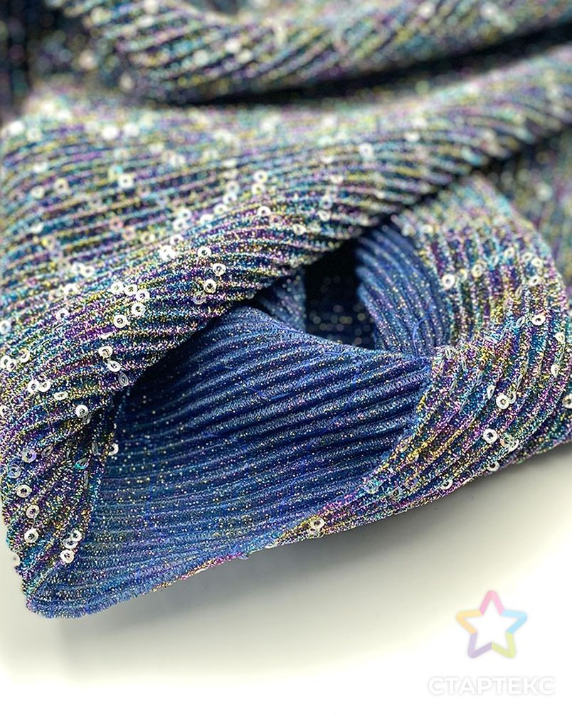 Декоративная ткань для одежды, разноцветная двухцветная блестящая плиссированная ткань из полиэстера и спандекса jijimi с люрексом арт. АЛБ-954-1-АЛБ001600387402083 5