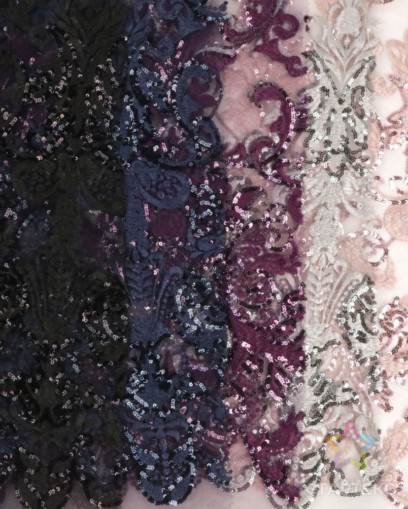 Роскошная Свадебная кружевная ткань с блестками и вышивкой от китайской фабрики, Цветочная Свадебная плоская блестящая ткань 3 мм для вечернего платья арт. АЛБ-1000-1-АЛБ001600404246935 6