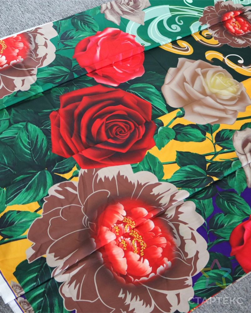 Индивидуальная цифровая печать 100 полиэстер материал роза большой цветочный дизайн мягкая ткань для лета Гавайская Женская юбка арт. АЛБ-1012-1-АЛБ001600409999933 4