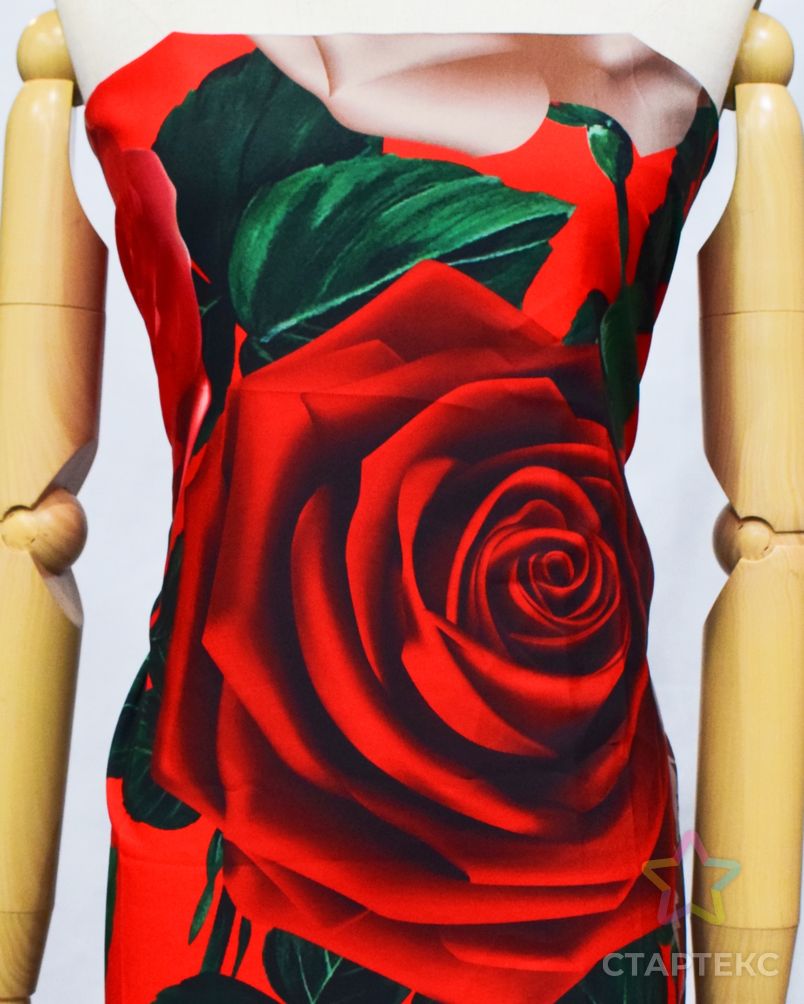 Индивидуальная цифровая печать 100 полиэстер материал роза большой цветочный дизайн мягкая ткань для лета Гавайская Женская юбка арт. АЛБ-1012-1-АЛБ001600409999933 5