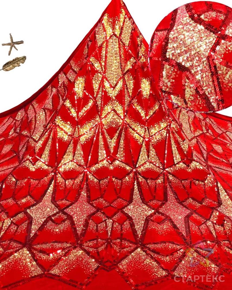 Красное блестящее бархатное трикотажное платье-Ципао с геометрическим узором и блестками из ткани с вышивкой и бусинами для подиума шоу оптовая продажа арт. АЛБ-1024-1-АЛБ001600417105888 6