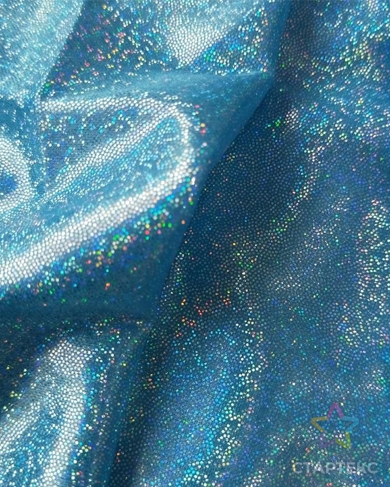 Полиэфирная эластичная Блестящая Серебристая голографическая ткань для купальников с люрексом для пляжной одежды арт. АЛБ-1065-1-АЛБ001600428602757 4