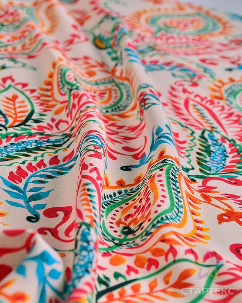 RL 85gsm Ограниченная серия изысканная ткань с цветочным принтом Пейсли материал для платья мягкая блестящая ткань крепдешиновая ткань арт. АЛБ-1117-1-АЛБ001600440591139 2