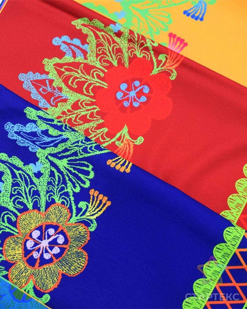 Красочный цветочный узор цифровая печать сатин остров стиль одежды ткань арт. АЛБ-1170-1-АЛБ001600457611886 2
