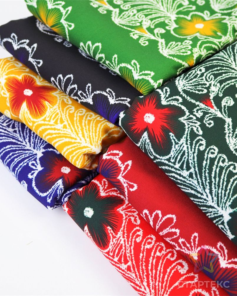 Красочный цветочный узор цифровая печать сатин остров стиль одежды ткань арт. АЛБ-1170-1-АЛБ001600457611886 3