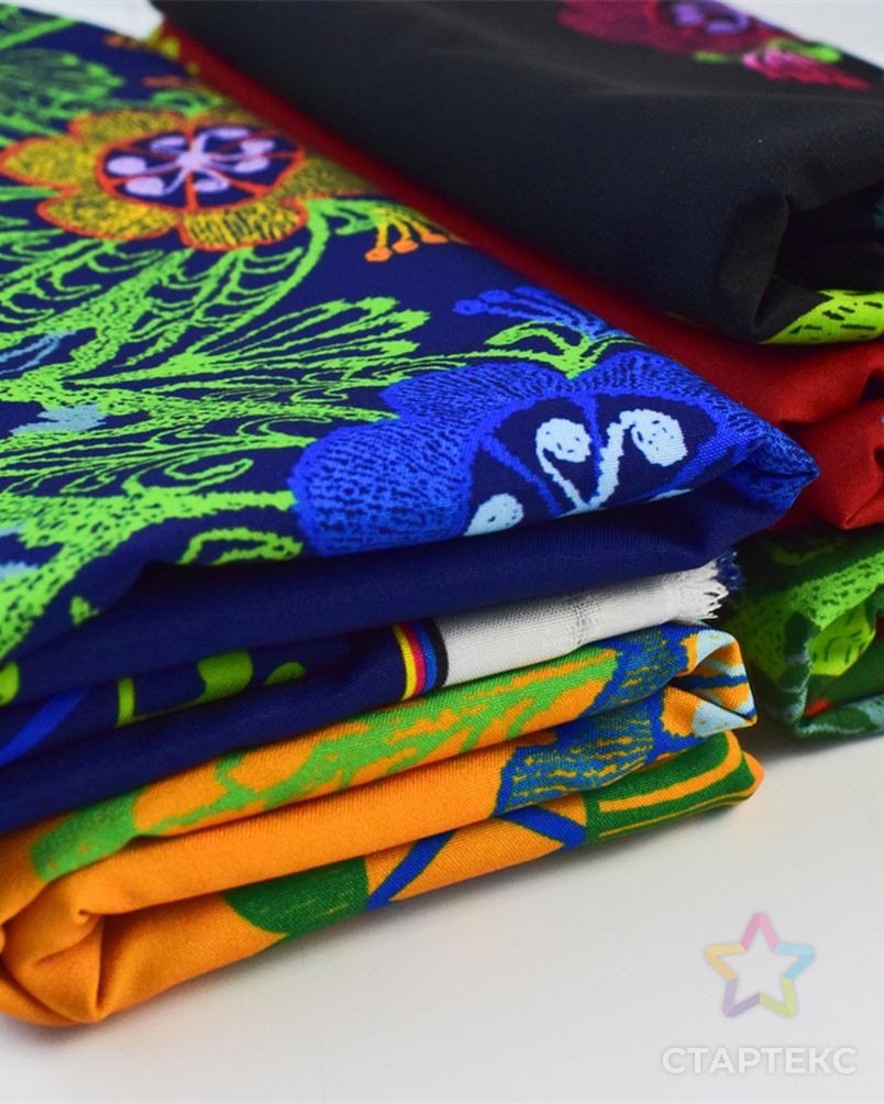 Красочный цветочный узор цифровая печать сатин остров стиль одежды ткань арт. АЛБ-1173-1-АЛБ001600457667710