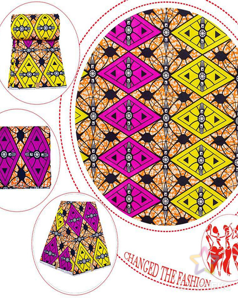 Африканский Национальный стиль полиэстер восковая окрашенная ткань 21 цвет 105 г/м2 Пользовательский логотип юбка платье африканская голландская восковая ткань арт. АЛБ-1226-1-АЛБ001600492463652 4