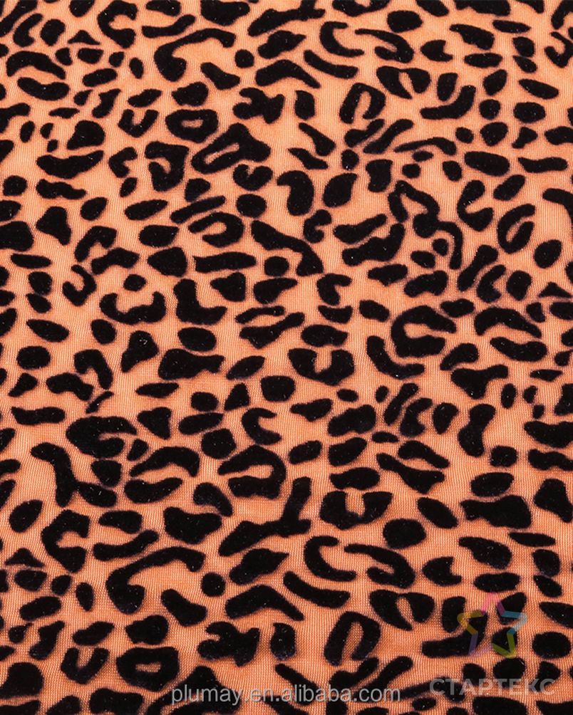 Черное Трикотажное тянущаяся в 4 направлениях, с леопардовым принтом выгорания бархатная ткань для платья одежда текстиль изготовленный на заказ эластичный Модный Стеллаж для выставки нижнего белья арт. АЛБ-1403-1-АЛБ000060752812361