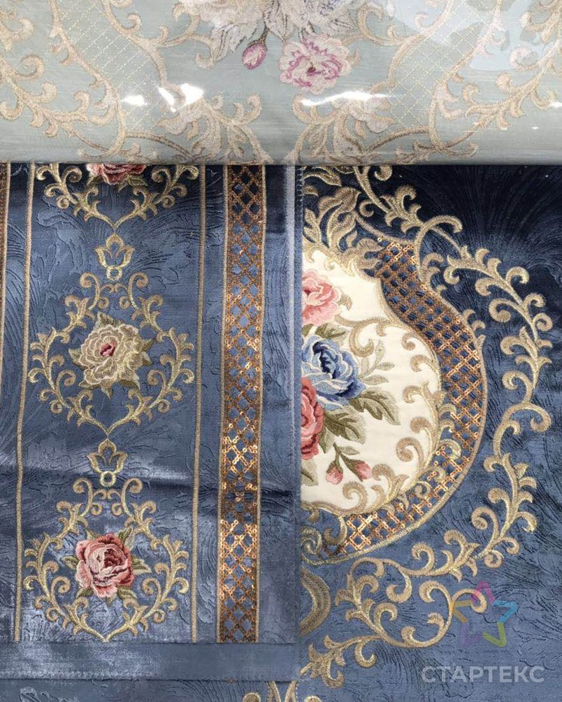 Фабричная бархатная ткань, турецкие шторы, бархатная ткань с вышивкой, Марокко арт. АЛБ-1418-1-АЛБ000060764419579 5