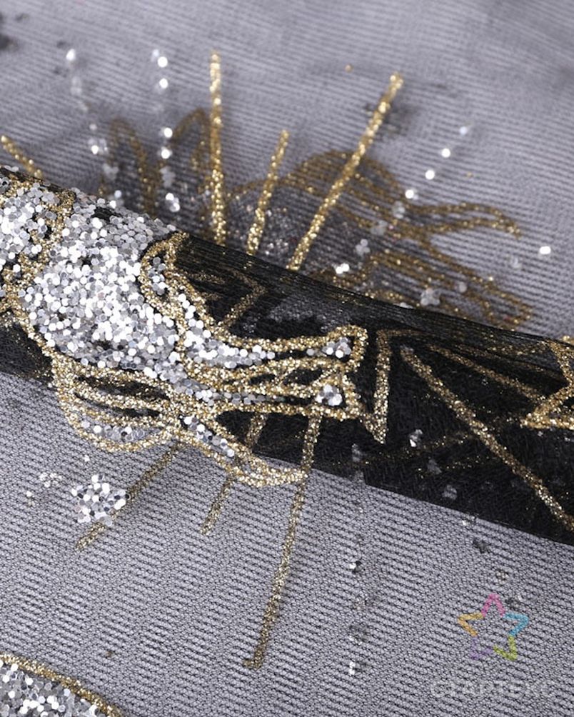 Блестящий дизайн Moon Stars Unicorn Печатный Блестящий тюль сетчатая ткань для рождественского платья/юбки арт. АЛБ-1599-1-АЛБ000062181014521 3