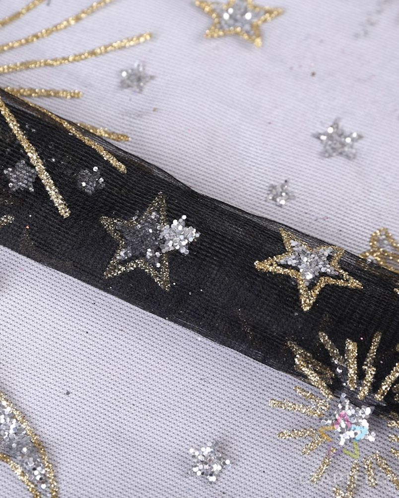 Блестящий дизайн Moon Stars Unicorn Печатный Блестящий тюль сетчатая ткань для рождественского платья/юбки арт. АЛБ-1599-1-АЛБ000062181014521 4