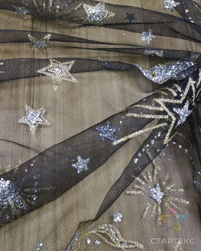 Блестящий дизайн Moon Stars Unicorn Печатный Блестящий тюль сетчатая ткань для рождественского платья/юбки арт. АЛБ-1599-1-АЛБ000062181014521 6