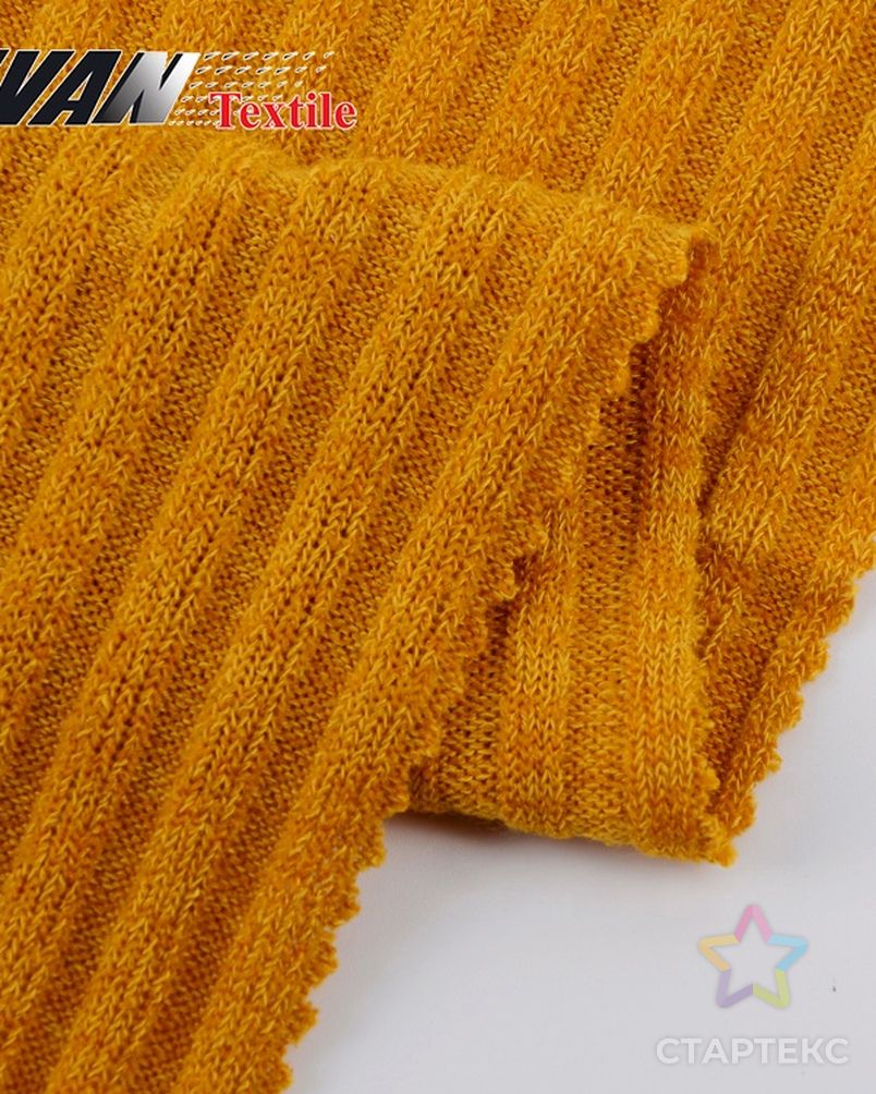 Европейский OEM желтый супер полиэстер спандекс 4x4 ребристая трикотажная ткань для платья свитера арт. АЛБ-1614-1-АЛБ000062218397320 5