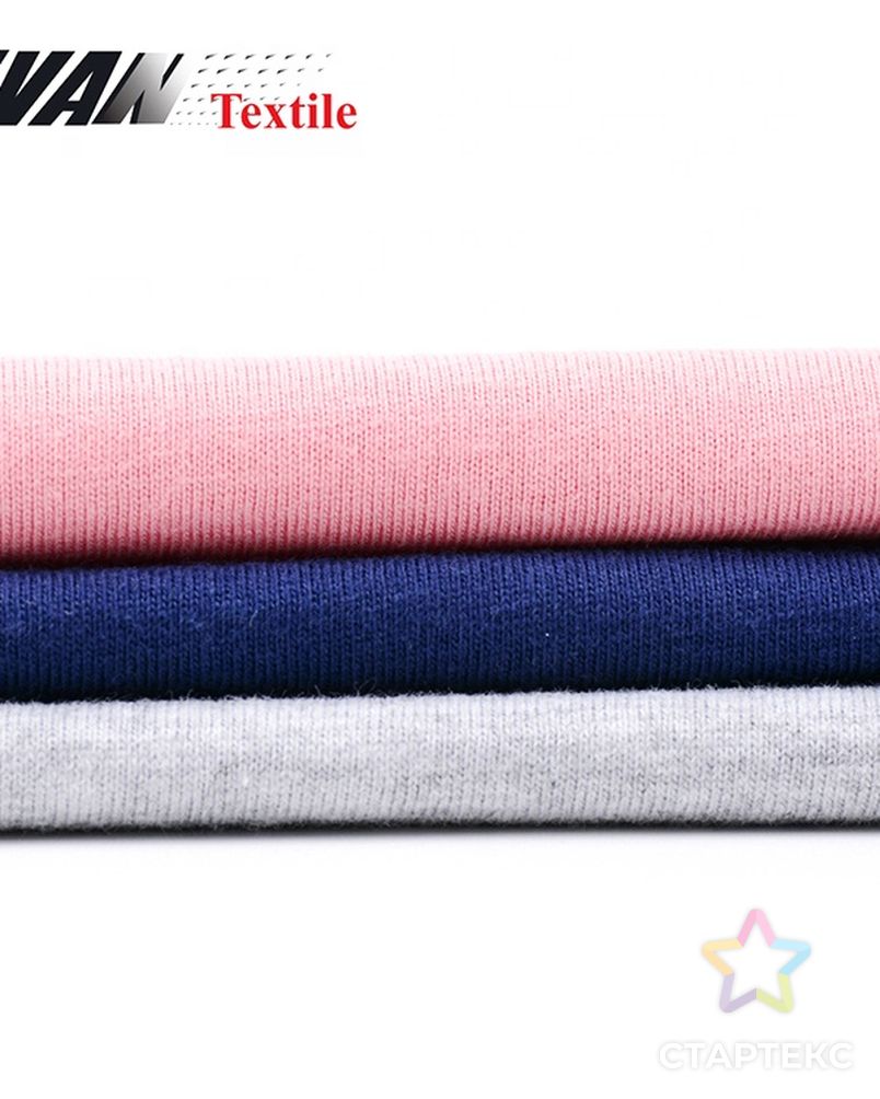 Custom solid color plain dyed CVC knitted french terry brushed 50% cotton 50% polyester fabric for sweatshirt арт. АЛБ-1657-1-АЛБ000062282570692 6
