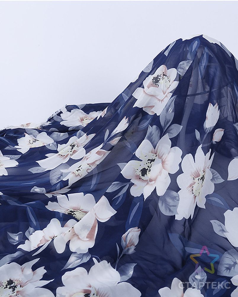 Китайский поставщик, шифоновая ткань с цифровым цветочным принтом для элегантного платья арт. АЛБ-1725-1-АЛБ000062413144972 3