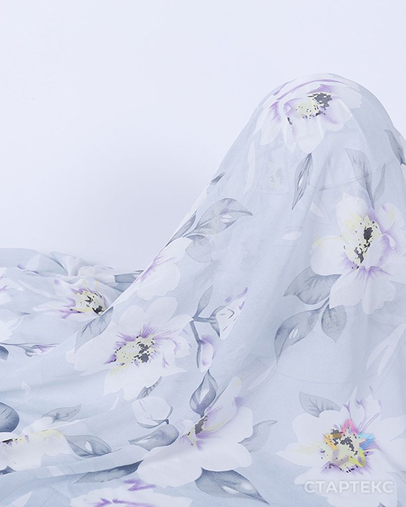 Китайский поставщик, шифоновая ткань с цифровым цветочным принтом для элегантного платья арт. АЛБ-1725-1-АЛБ000062413144972 5