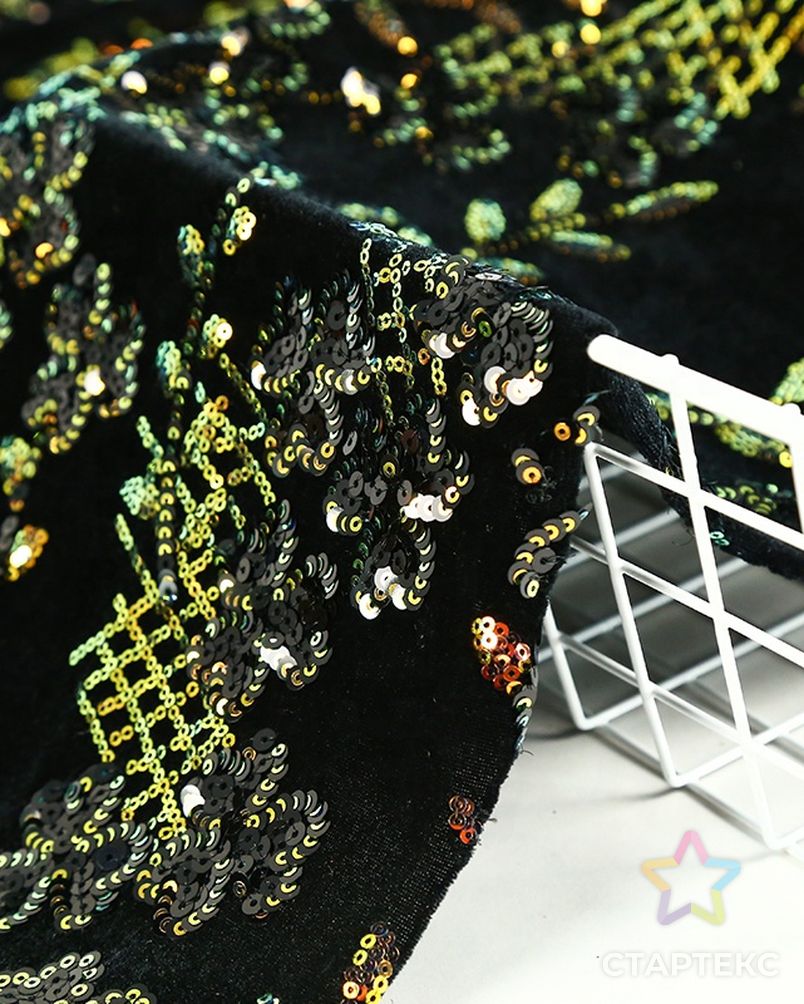 Новинка 2020, сетчатая бархатная тянущаяся кружевная ткань с блестками Хамелеон для женского платья арт. АЛБ-1779-1-АЛБ000062463283666 6