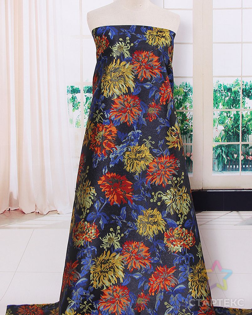 Роскошная жаккардовая ткань во французском стиле с цветочным принтом для платья арт. АЛБ-1795-1-АЛБ000062475286072 3
