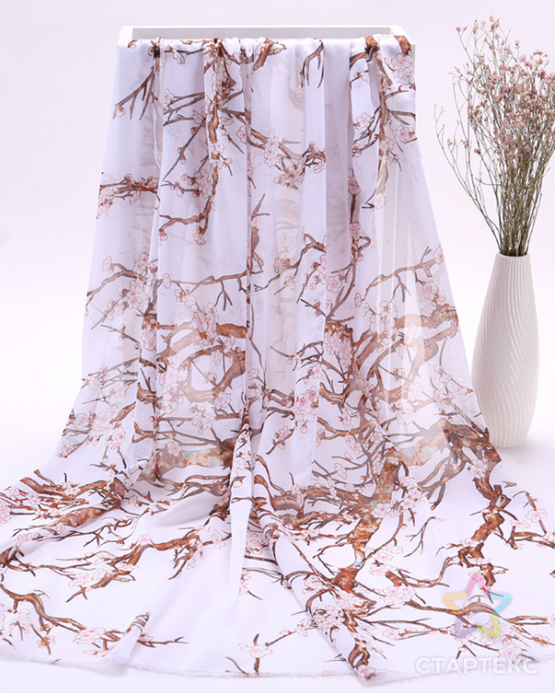 Новейший дизайн, женское платье из полиэстера, шелковая шифоновая ткань с цветочным принтом от производителя арт. АЛБ-1850-1-АЛБ000062537261588
