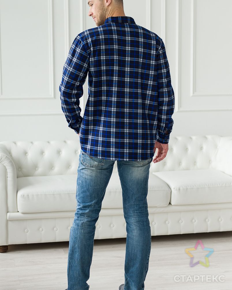 Рубашка мужская утепленная Луи темно-синий, индиго арт. АМД-2249-1-АМД17964927.00001 3