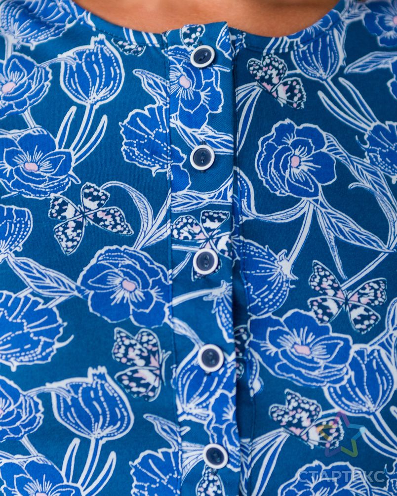 Платье женское из кулирки Софи синие цветы арт. АМД-2250-1-АМД17964928.00001 4