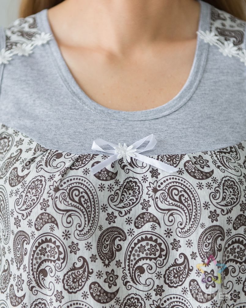 Ночная сорочка из кулирки Василиса серый меланж арт. АМД-2218-4-АМД17964578.00004 4