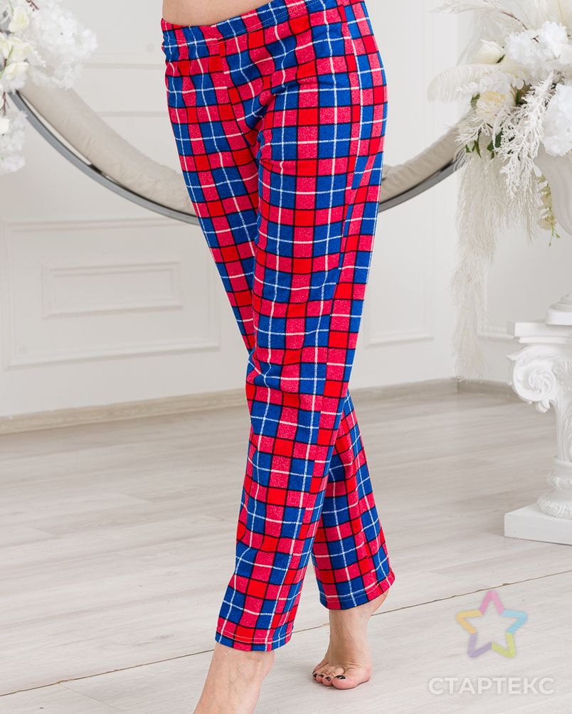 Брюки женские пижамные из кулирки красно-синий арт. АМД-2491-2-АМД18045329.00002 3