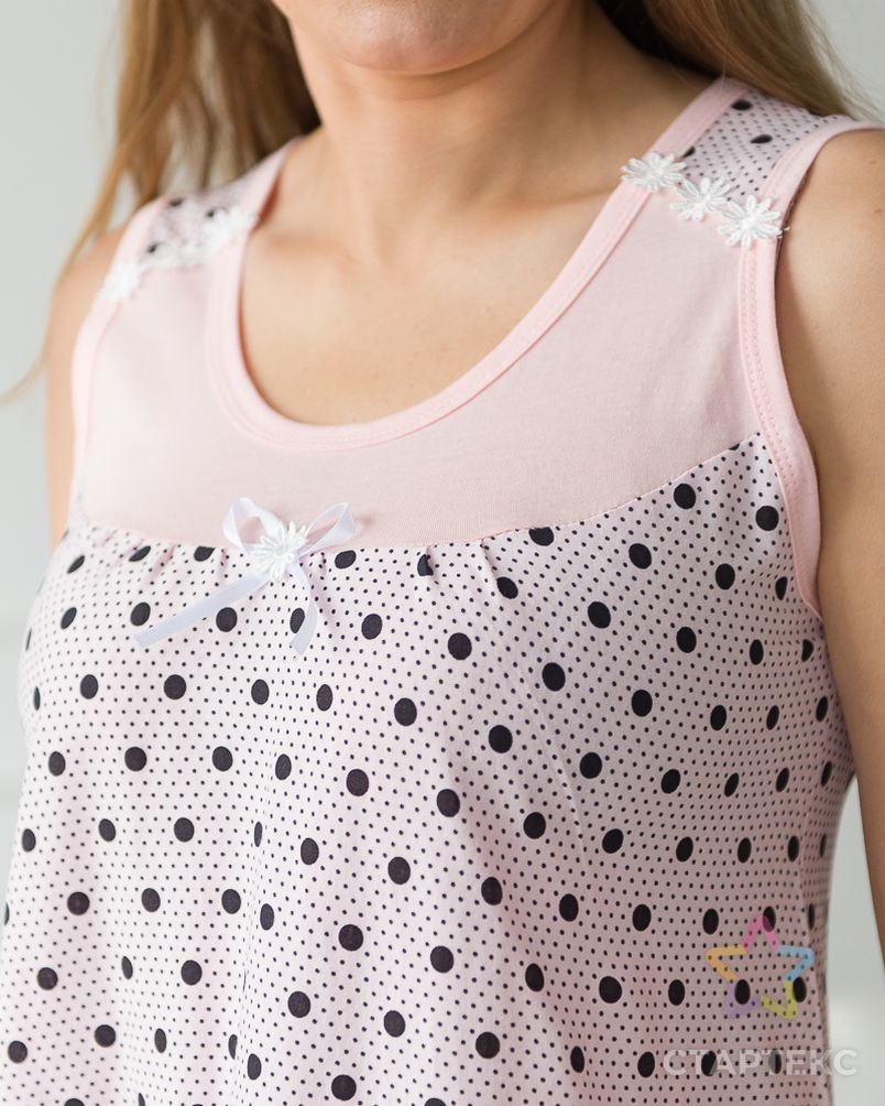 Ночная сорочка из кулирки Василиса горох на розовом арт. АМД-2215-4-АМД17964575.00004 4