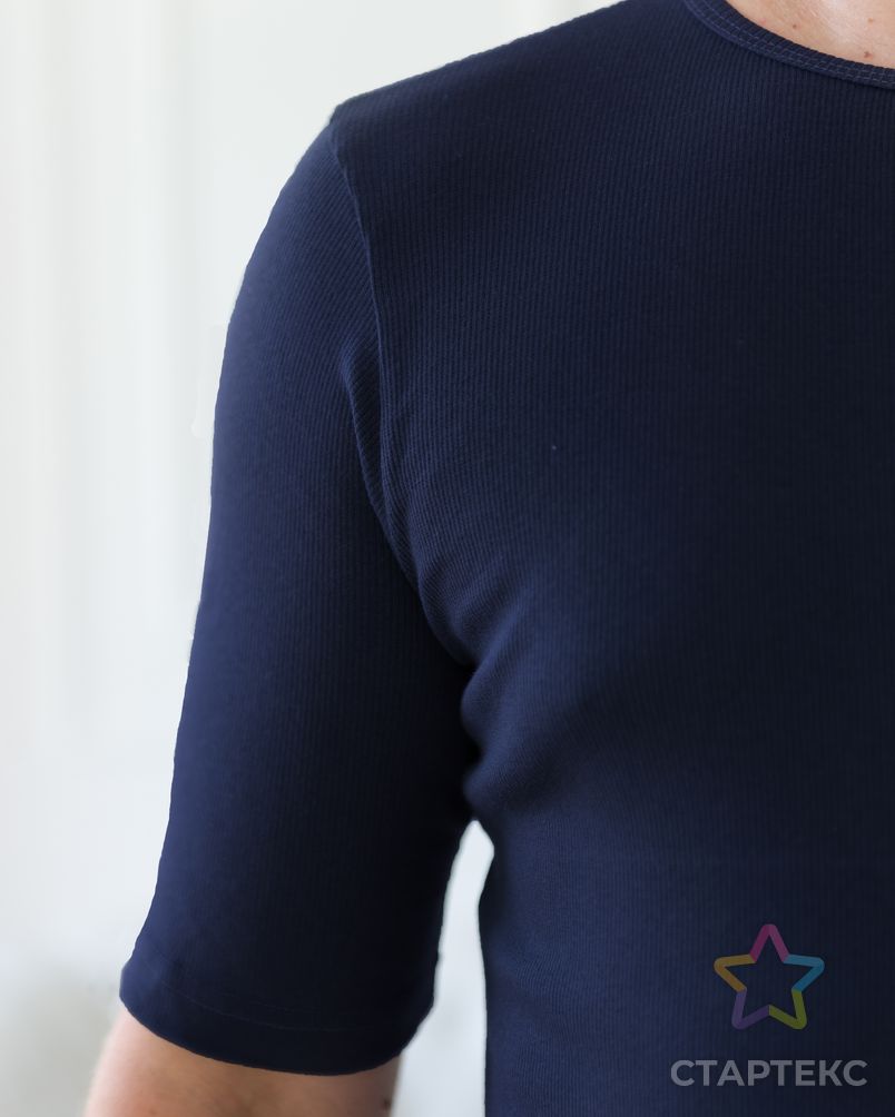 Комплект мужской из футболки и кальсон из кашкорсе темно-синий арт. АМД-2028-1-АМД17942705.00001