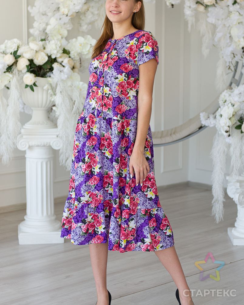 Платье женское из кулирки Кармелита фиолетовый арт. АМД-2103-3-АМД17953173.00003 5