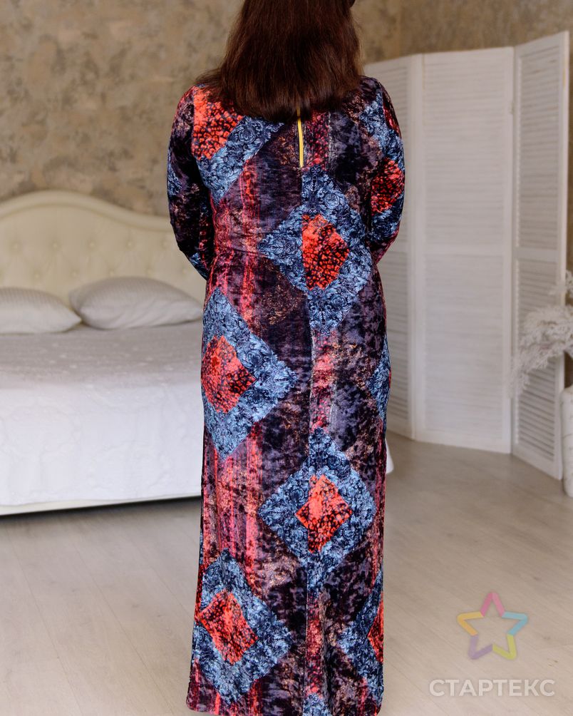 Платье женское из иконвелюра Аида длинное ромбы арт. АМД-1332-4-АМД17927806.00004 2