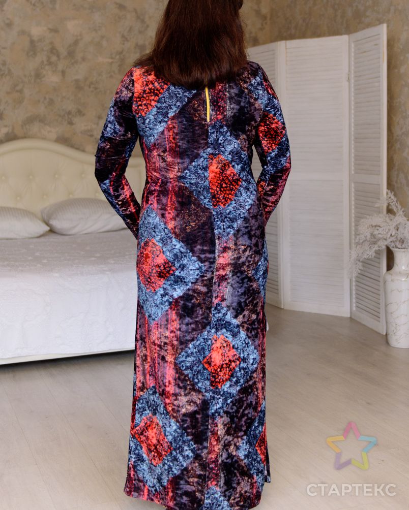 Платье женское из иконвелюра Аида длинное ромбы арт. АМД-1332-3-АМД17927806.00003 3