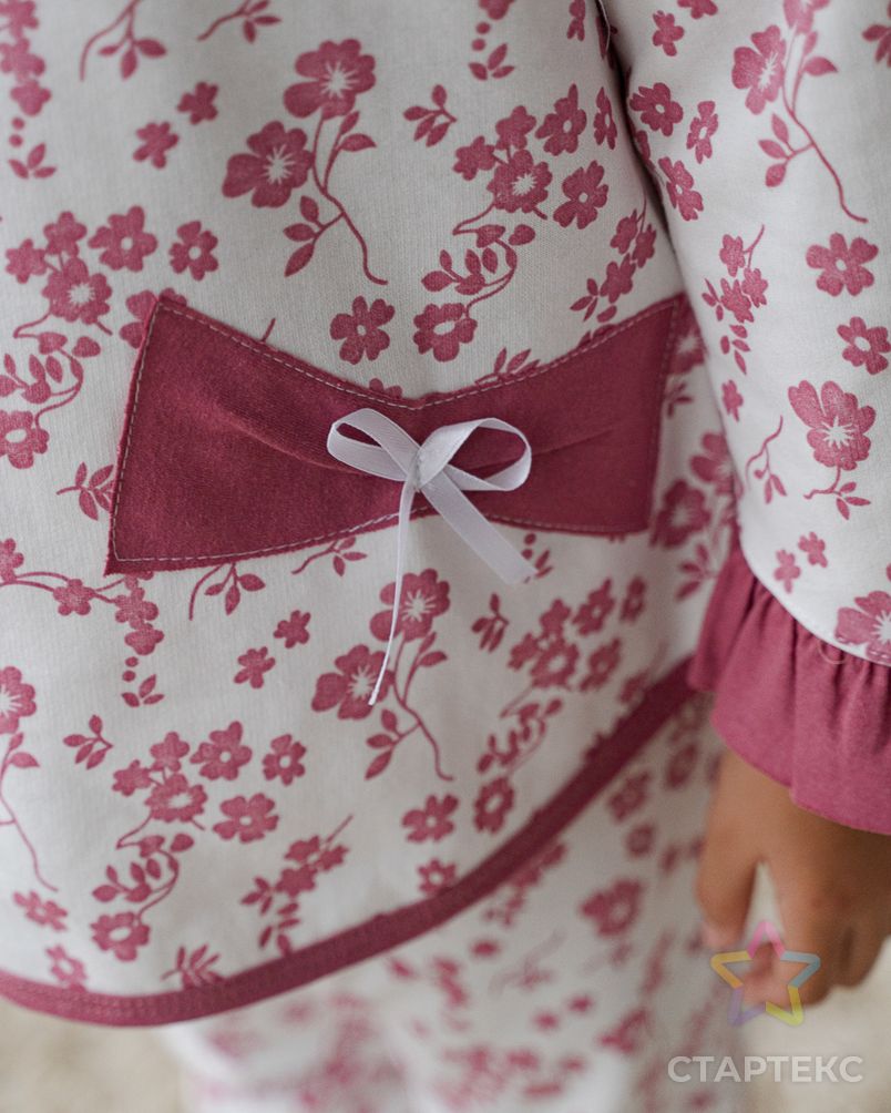 Пижама детская Катя розовые цветы на белом арт. АМД-1659-1-АМД17929601.00001 2
