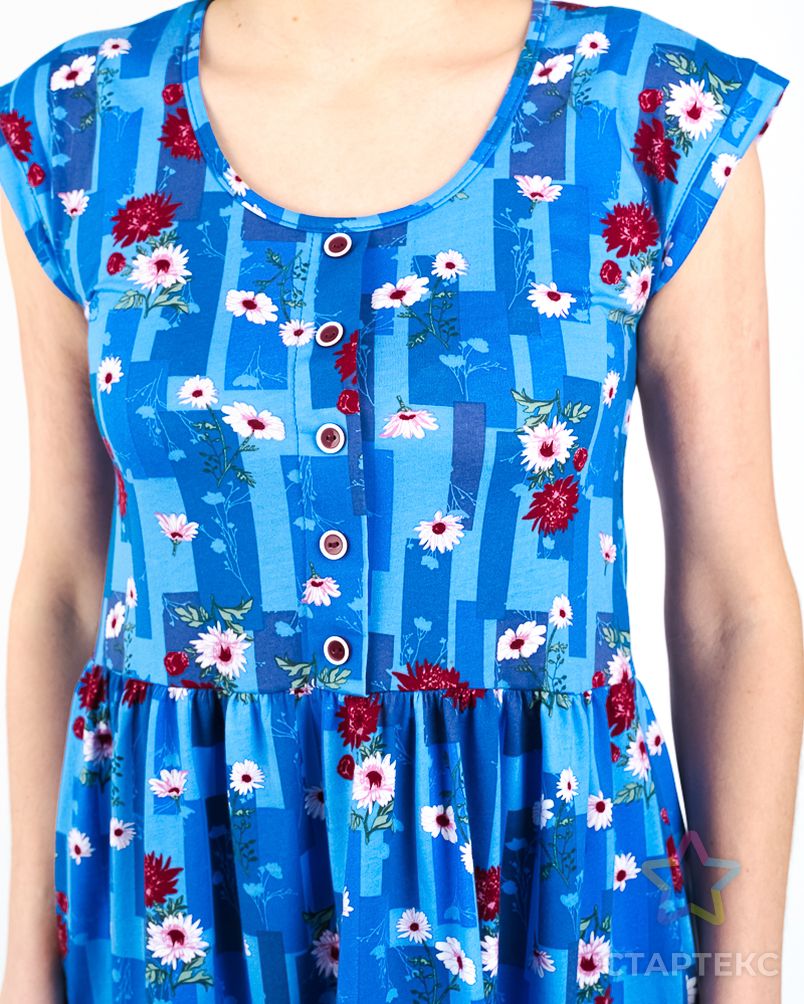 Платье женское из кулирки Шарлотта голубой арт. АМД-984-6-АМД17927458.00006 2