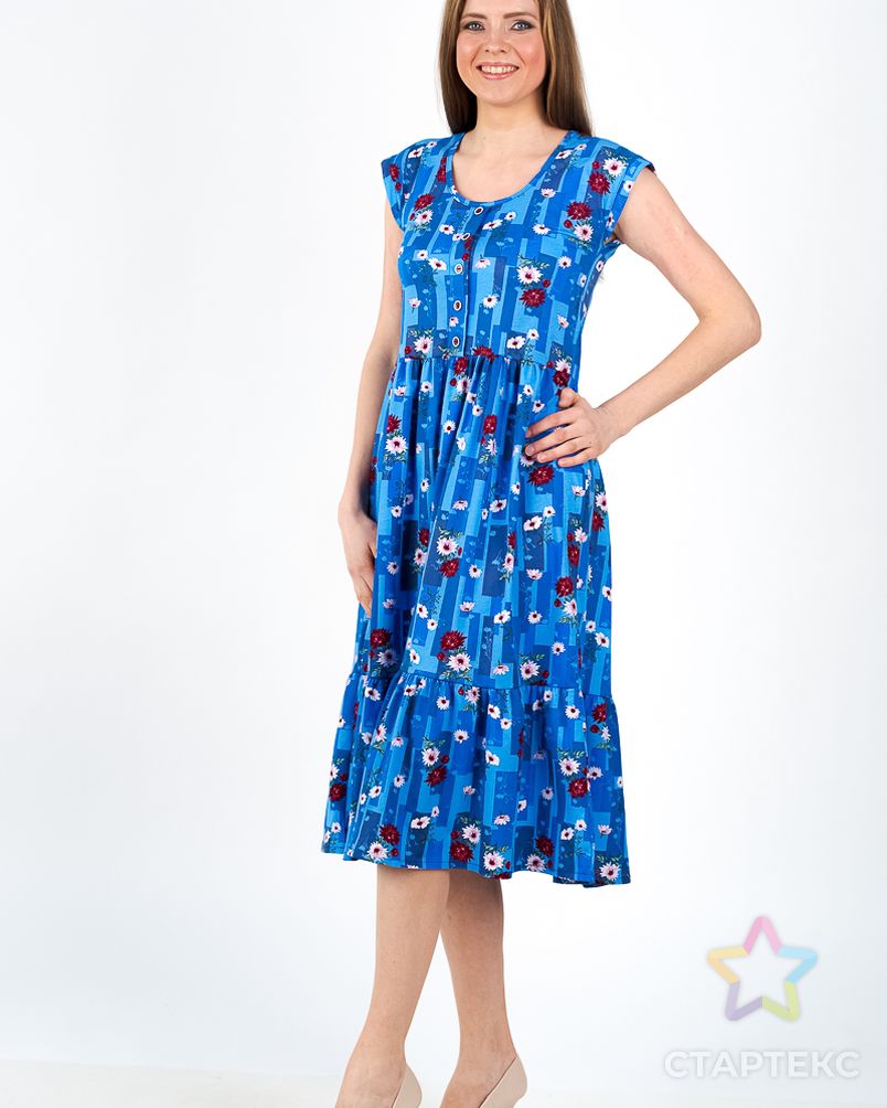 Платье женское из кулирки Шарлотта голубой арт. АМД-984-5-АМД17927458.00005 3