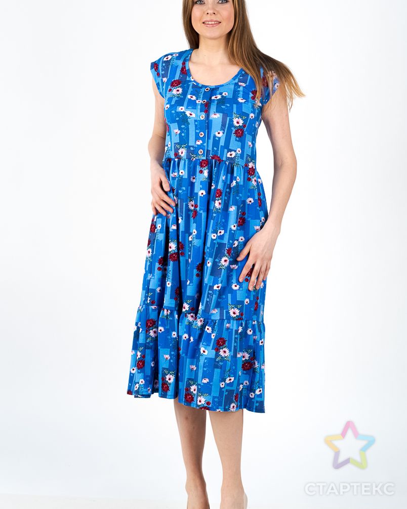 Платье женское из кулирки Шарлотта голубой арт. АМД-984-5-АМД17927458.00005 4