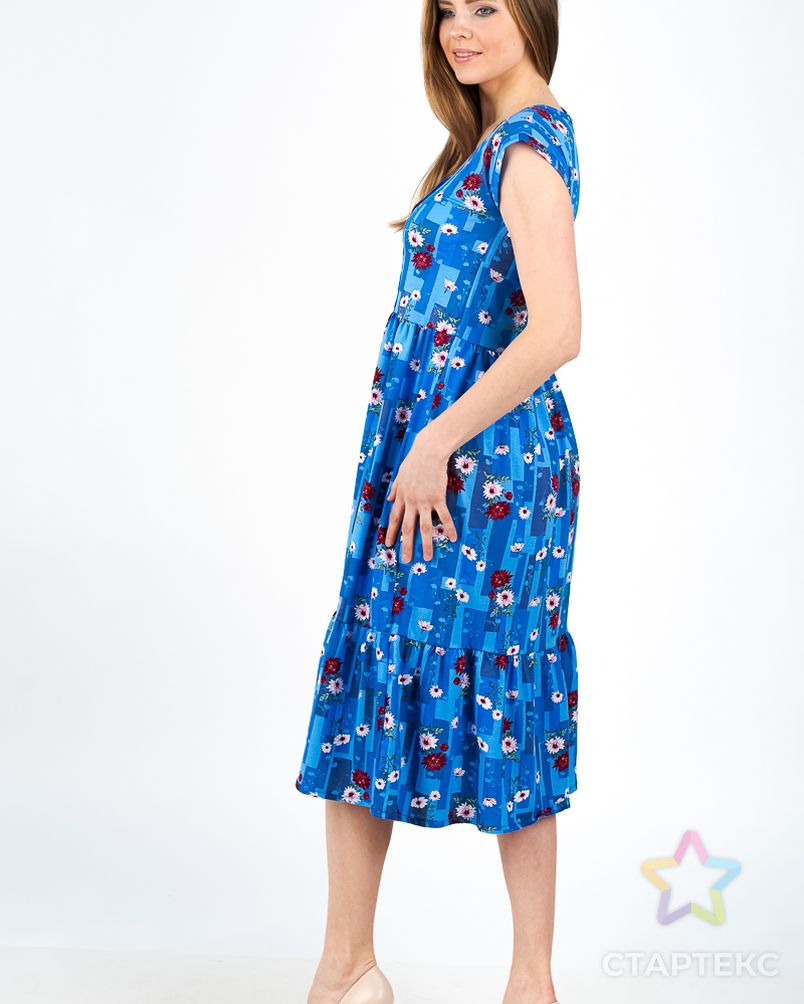 Платье женское из кулирки Шарлотта голубой арт. АМД-984-5-АМД17927458.00005 6