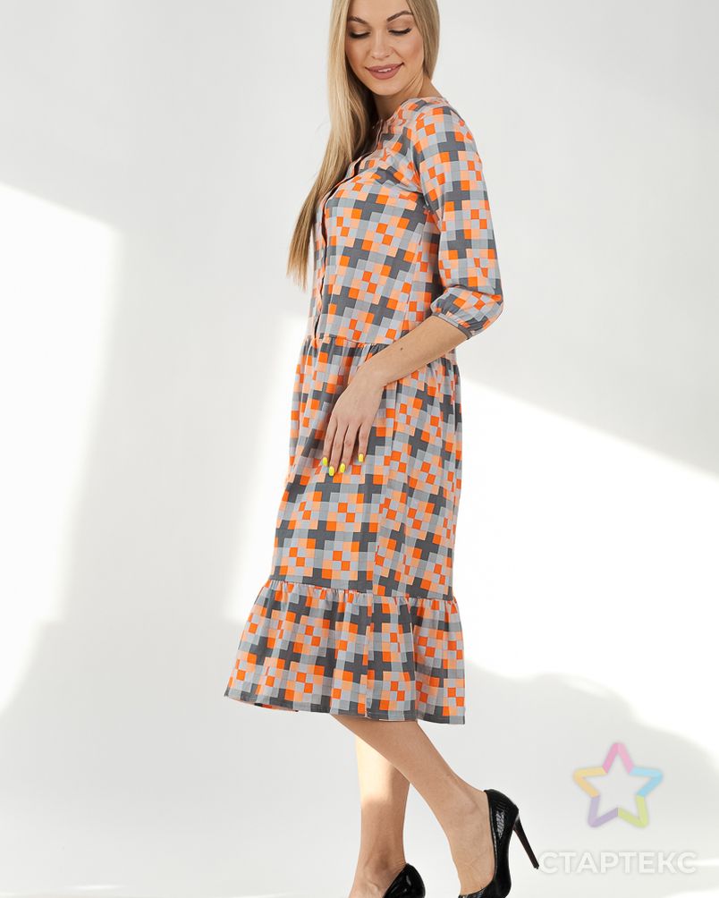 Платье женское из кулирки Софи оранжевый арт. АМД-1053-8-АМД17927527.00008 3