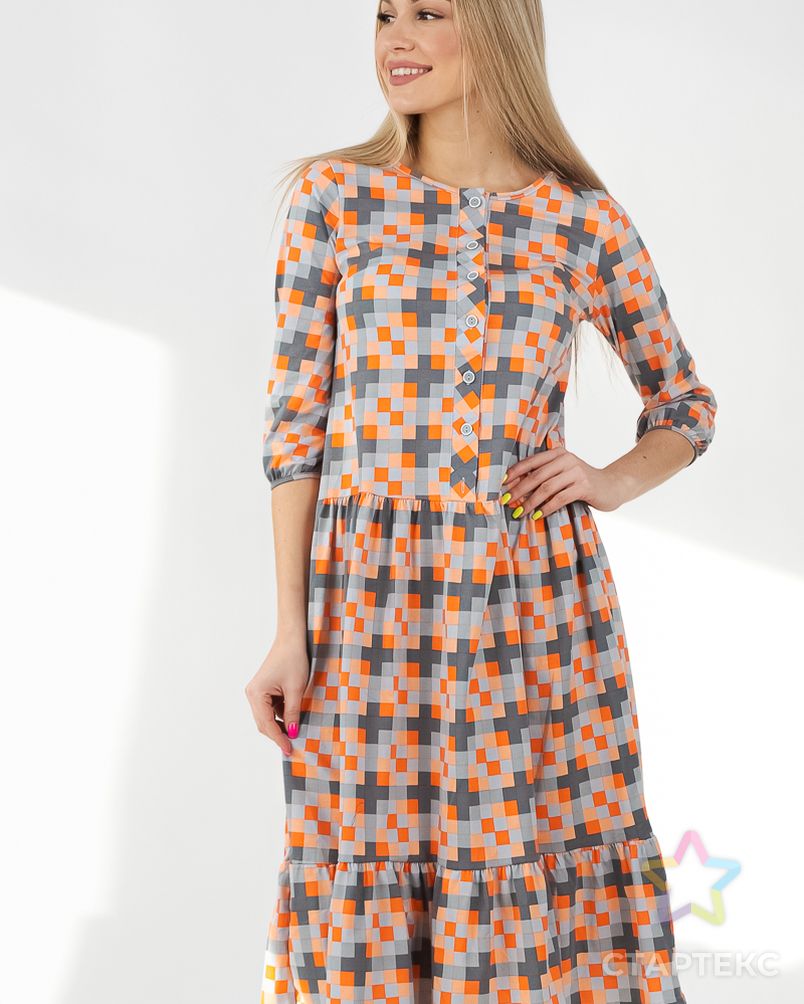 Платье женское из кулирки Софи оранжевый арт. АМД-1053-5-АМД17927527.00005 6