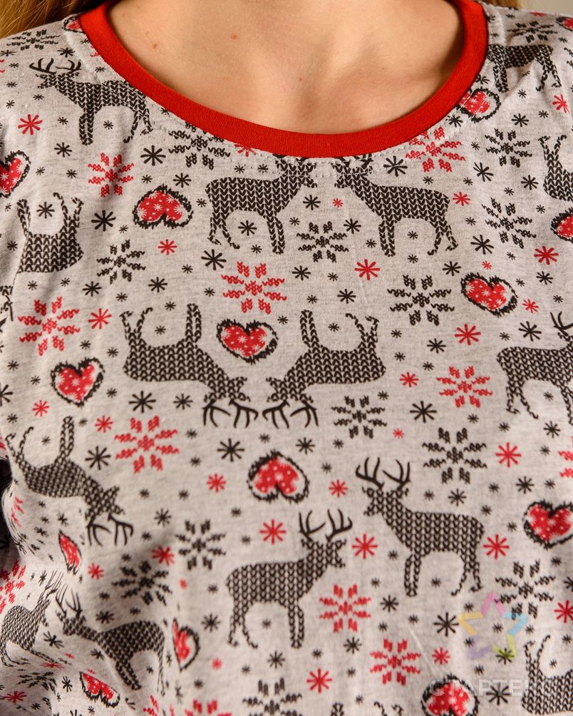 Пижама женская из джемпера и брюк из кулирки Олененок красный арт. АМД-224-3-АМД17926698.00003 5